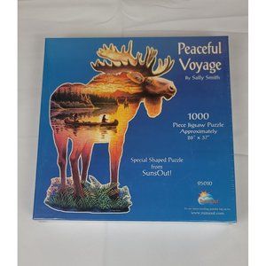 Peaceful Voyable by Sally Smith Moose 1000‎ Piece Puzzle 26 x 37" New Sealed